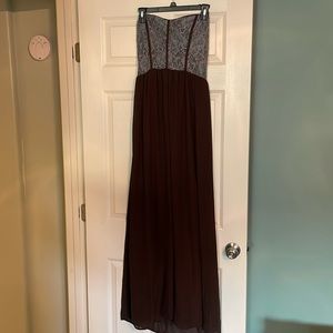 Strapless maxi dress. Never worn.